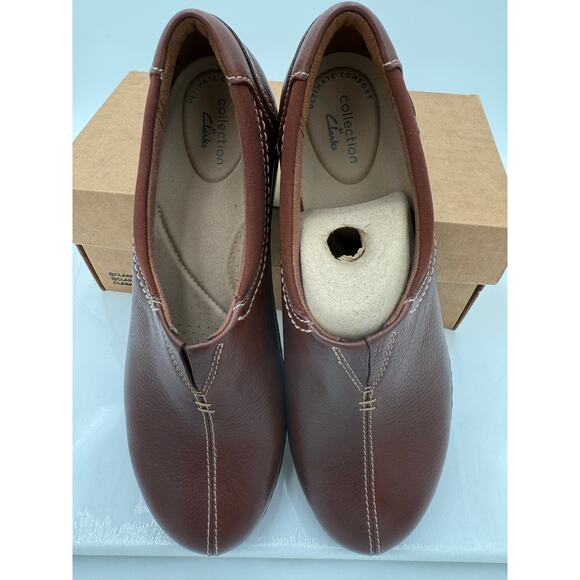 Clarks Ashland Joy Dark tan brown Leather Women's size 9 M Shoes Ultimate - Picture 3 of 11
